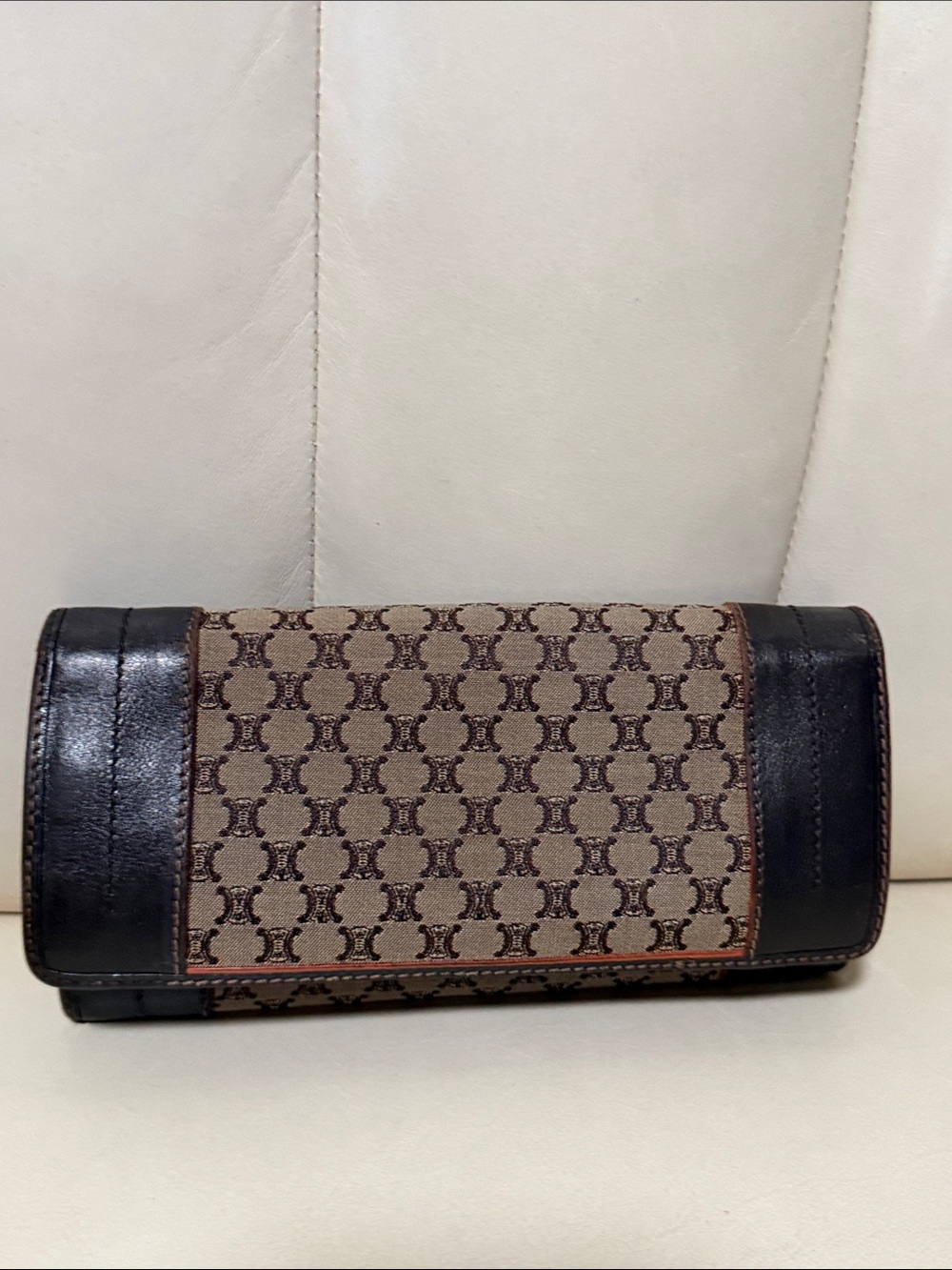Celine Brown Monogram Continental Clutch Wallet with Black Trim - Picture 15 of 16